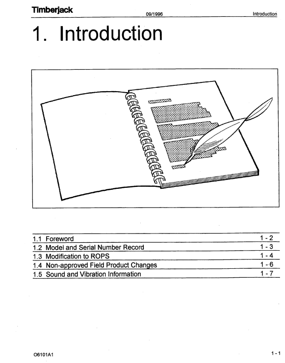 JOHN DEERE TIMBERJACK 610 FORWARDER OPERATOR MANUAL F282852