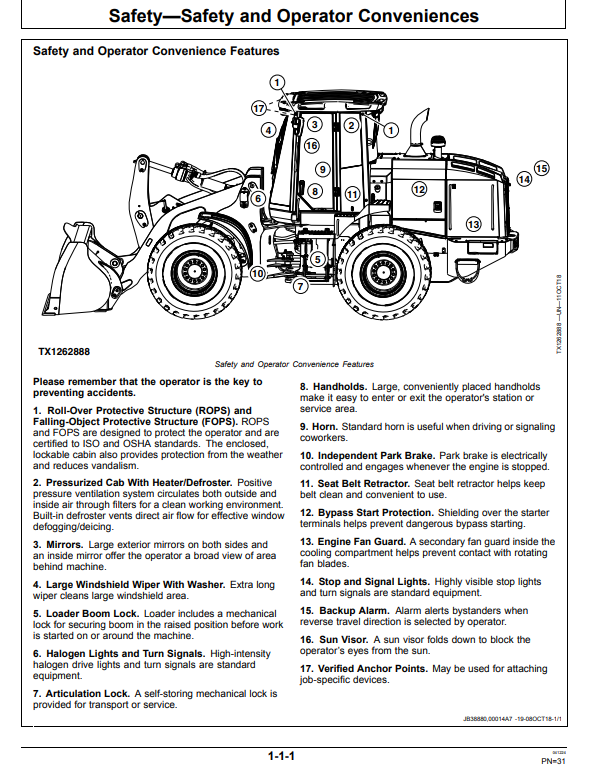 JOHN DEERE 544L 4WD LOADER OPERATOR MANUAL OMT406388X19