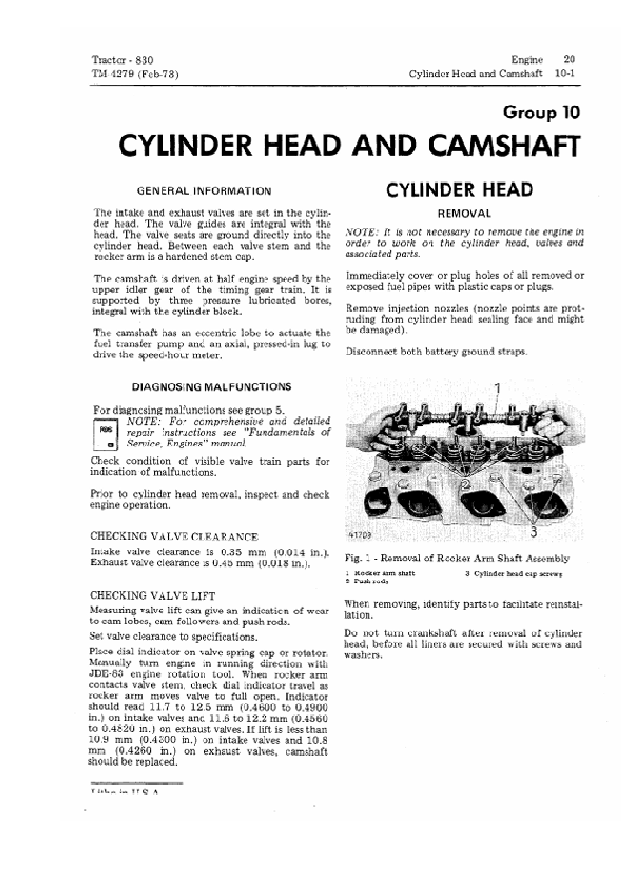 JOHN DEERE 830 TRACTOR TECHNICAL MANUAL TM4279