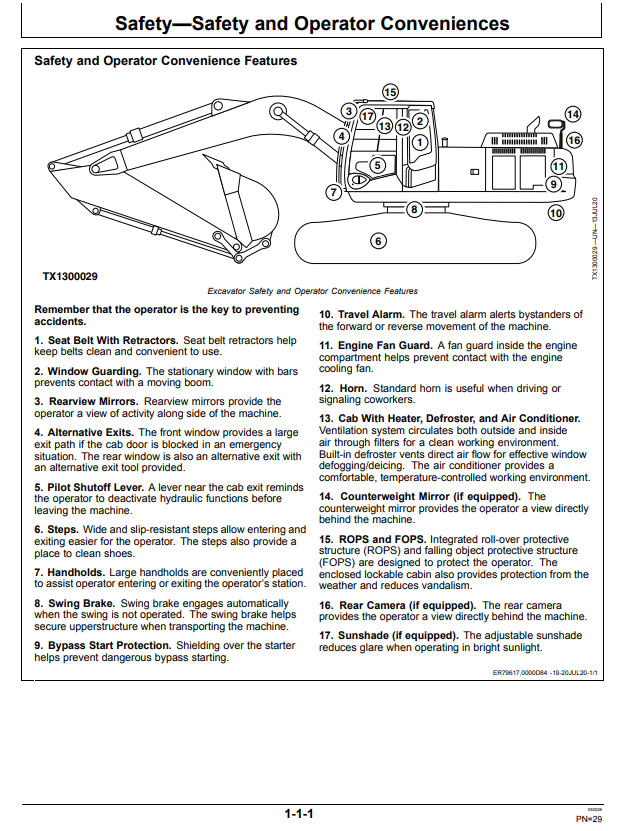 JOHN DEERE 250 P EXCAVATOR OPERATOR MANUAL OMT499742X019