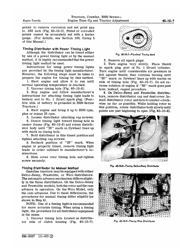 JOHN DEERE 2000 SERIES CRAWLER TRACTOR SERVICE MANUAL SM2037