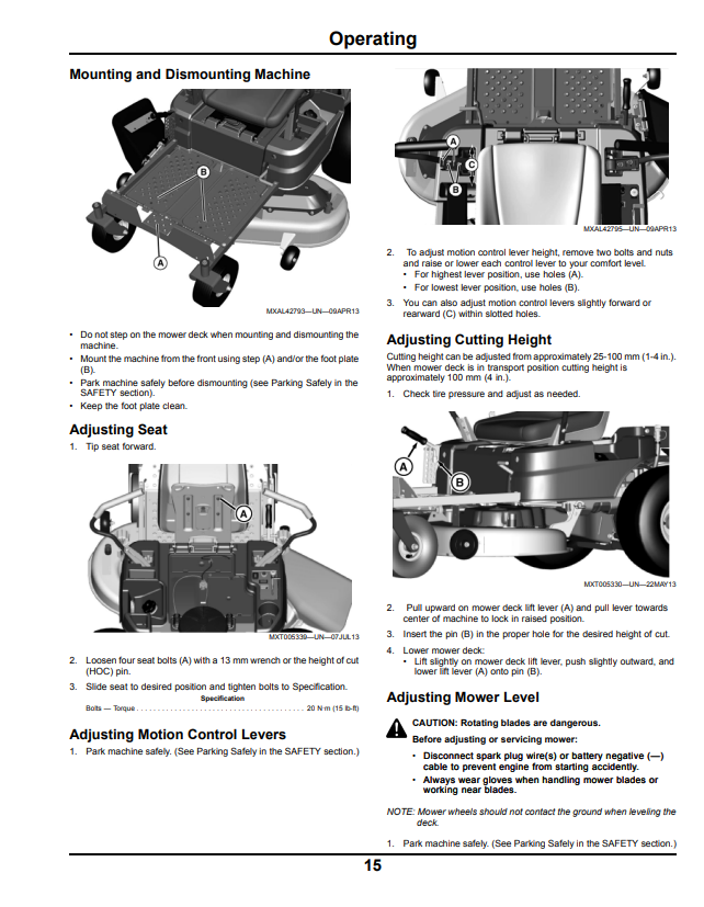 JOHN DEERE Z235 EZTRAK™ OPERATOR MANUAL OMM172180