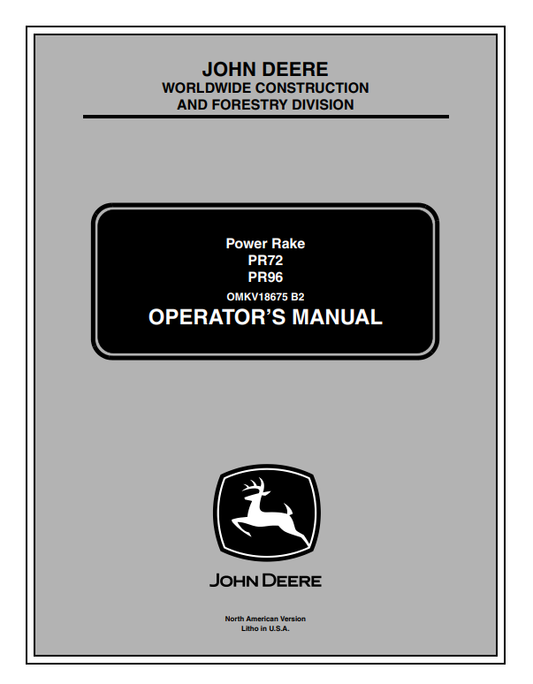 JOHN DEERE ROTARY TILLER RT55, RT73 OPERATOR MANUAL OMKV18675