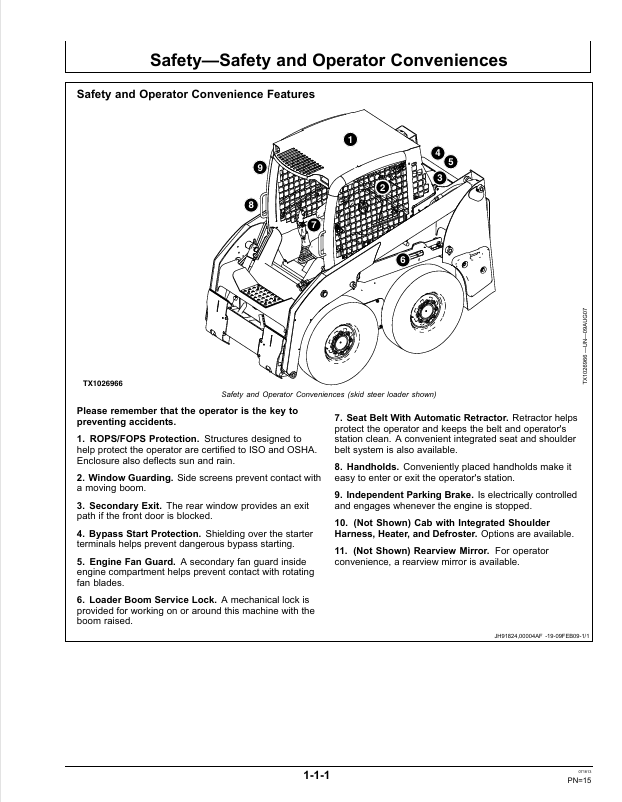 JOHN DEERE 313, 315, AND CT315 SKID STEER LOADER OPERATOR MANUAL OMT235575
