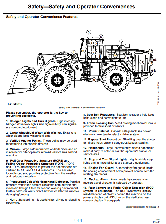 JOHN DEERE 944 X 4WD LOADER OPERATOR MANUAL OMT474671X019