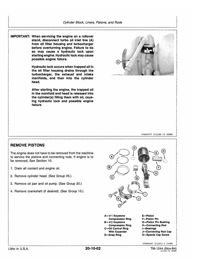 JOHN DEERE 5720 AND 5820 FORAGE HARVESTER TECHNICAL MANUAL TM1244
