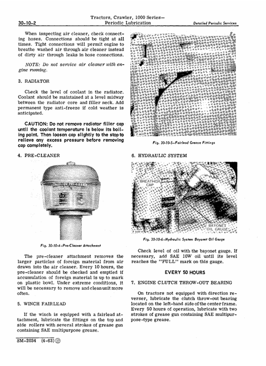 JOHN DEERE 1000 SERIES CRAWLER TRACTOR SERVICE MANUAL SM2034