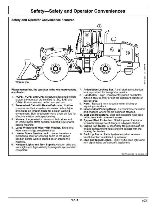 JOHN DEERE 644J LOADER OPERATOR MANUAL OMT229851