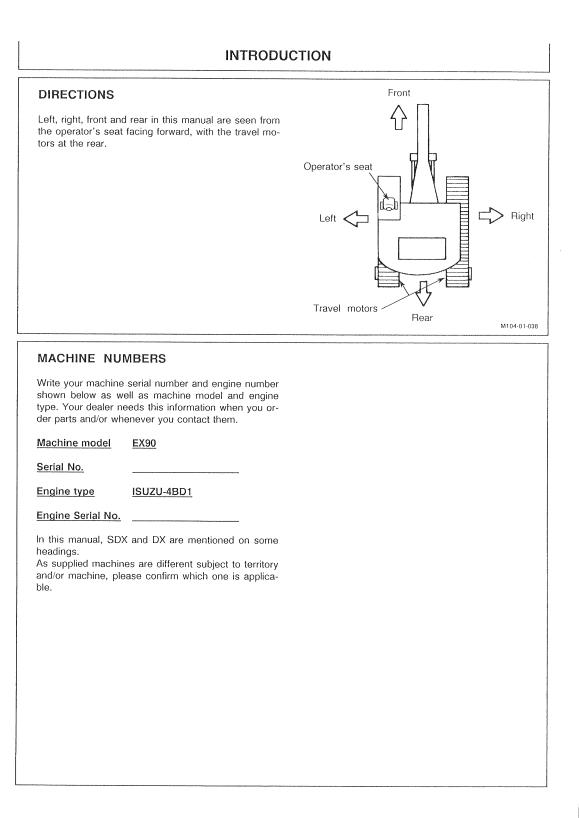 HITACHI EX90 EXCAVATOR OPERATOR MANUAL EM11C15