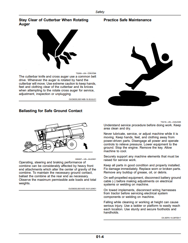 JOHN DEERE XA 22, XA 25, XA 30, XA 35, AND XA 40 CUTTING PLATFORM OPERATOR MANUAL OMDXE15152