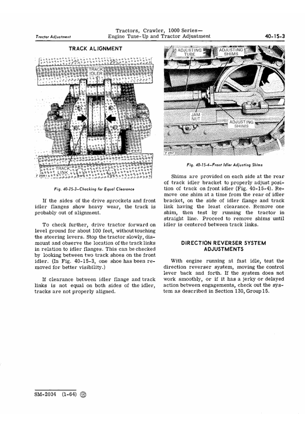 JOHN DEERE 1000 SERIES CRAWLER TRACTOR SERVICE MANUAL SM2034
