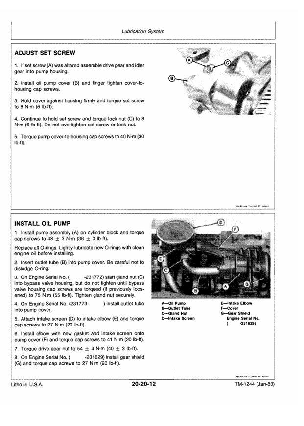 JOHN DEERE 5720 AND 5820 FORAGE HARVESTER TECHNICAL MANUAL TM1244
