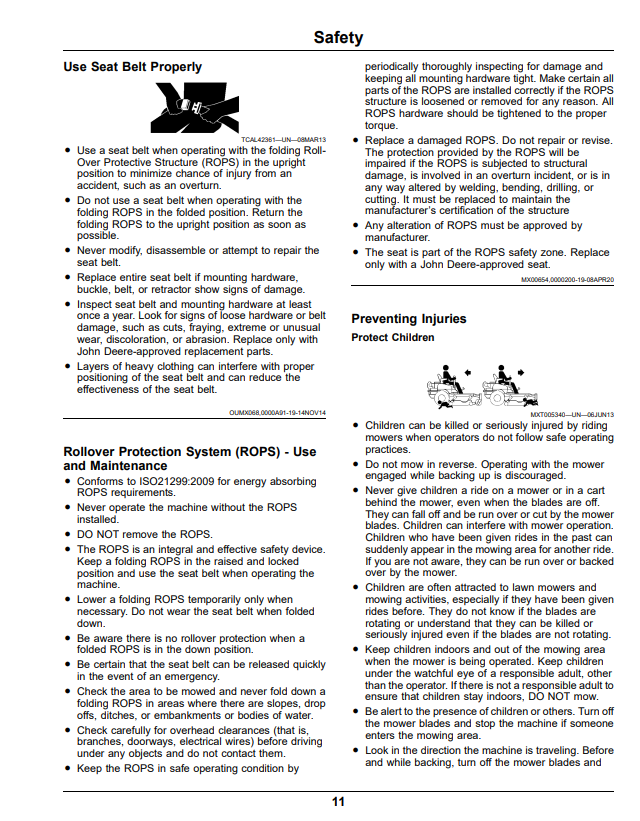 JOHN DEERE Z740R ZTRAK™ SERIES GAS OPERATOR MANUAL OMUC30147