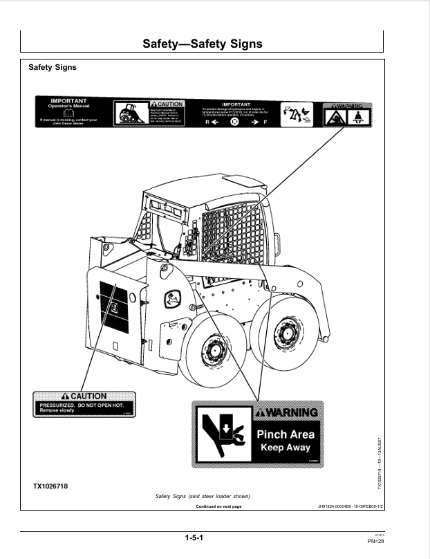 JOHN DEERE 313, 315, AND CT315 SKID STEER LOADER OPERATOR MANUAL OMT235575