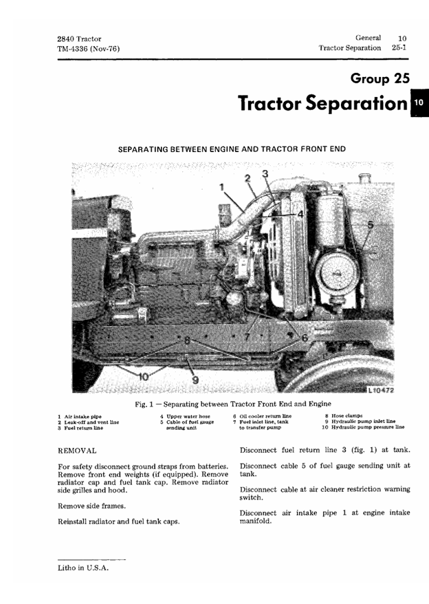 JOHN DEERE 2840 TRACTOR TECHNICAL MANUAL TM4336