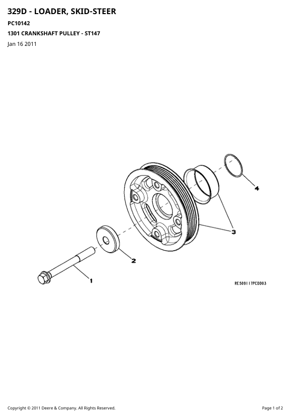 JOHN DEERE 329D SKID STEER PARTS CATALOG MANUAL PC10142