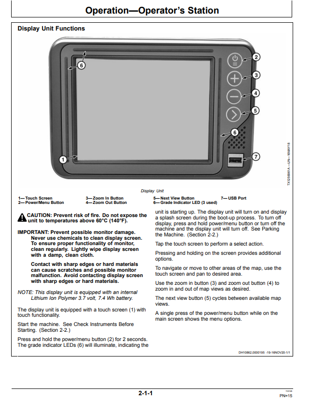 JOHN DEERE 210GLC, 350GLC, 470GLC EXCAVATOR GRADE GUIDANCE AND SMARTGRADE™ OPERATOR MANUAL OMT443615X019
