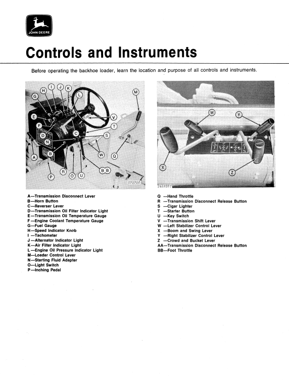 JOHN DEERE JD510 BACKHOE LOADER OPERATOR MANUAL OMT67927