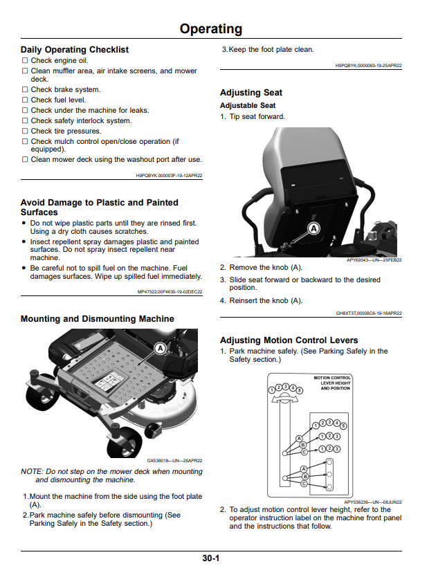 JOHN DEERE ZTRAK Z315E, Z320M, Z320R Z300 SERIES RESIDENTIAL ZERO TURN MOWER OPERATOR MANUAL OMUC48154E