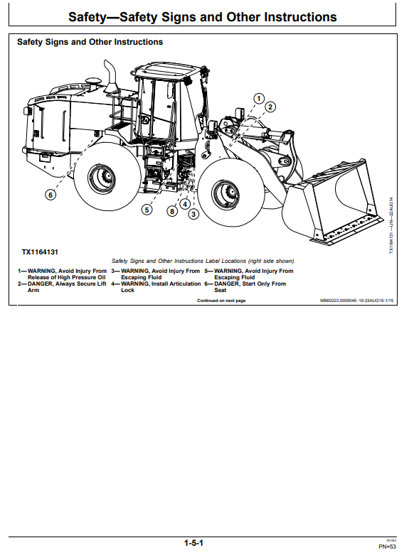 JOHN DEERE 824K4WD LOADER OPERATOR MANUAL OMT351579X19