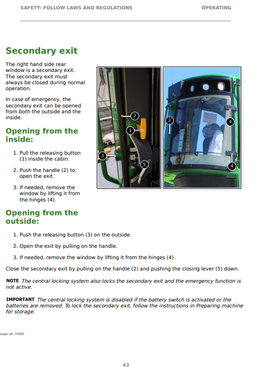 JOHN DEERE 2010H / 2510H T3 FORWARDER OPERATOR INSTRUCTION MANUAL F743904
