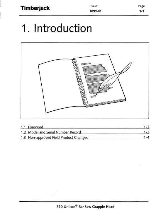 JOHN DEERE TIMBERJACK 790 (UNICON) GRAPPLE HEAD OPERATOR MANUAL F293949