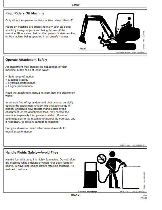JOHN DEERE 17ZTS EXCAVATOR OPERATOR MANUAL OMT185582