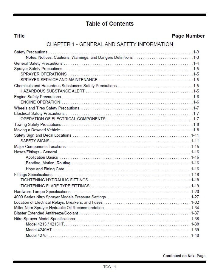 4000 Series Nitro Sprayer Maintenance Repair Manual 21-47116 PDF