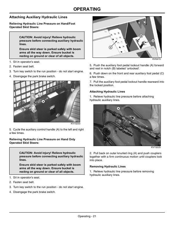 JOHN DEERE 260 AND 270 SKID STEER OPERATOR MANUAL OMKV11663