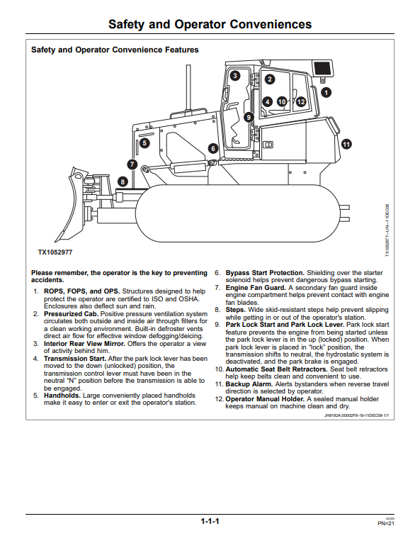 JOHN DEERE 850J CRAWLER DOZER OPERATOR MANUAL OMT275118