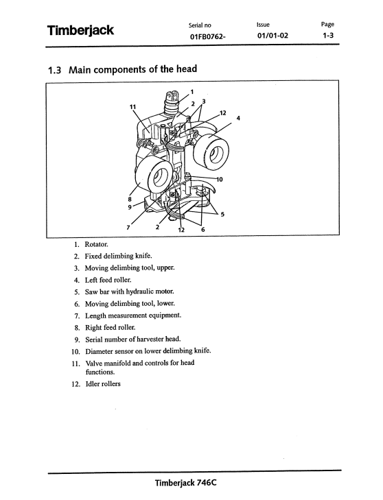 JOHN DEERE 746C HARVESTER HEAD OPERATOR MANUAL F061609