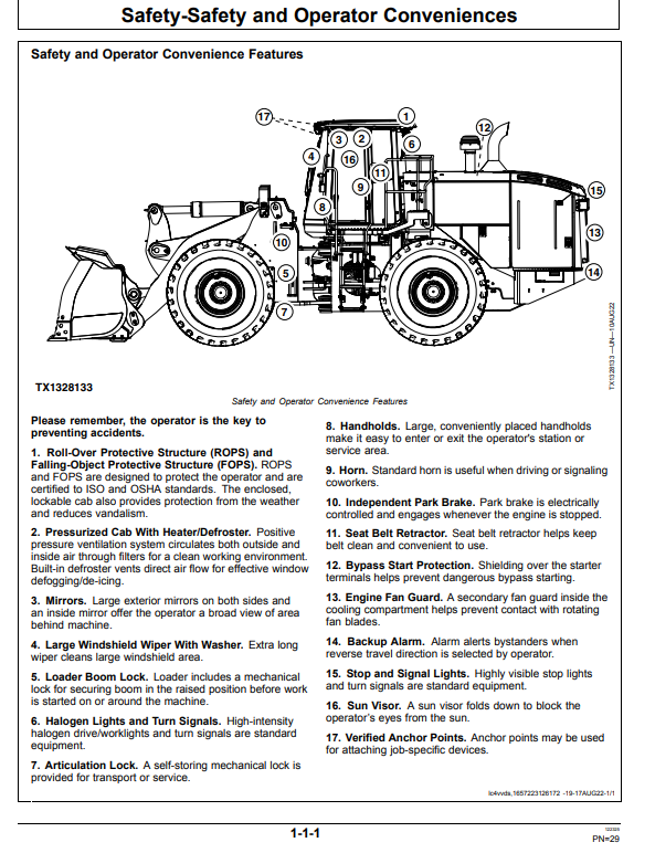 JOHN DEERE 744 P 4WD LOADER OPERATOR MANUAL OMT507397X019