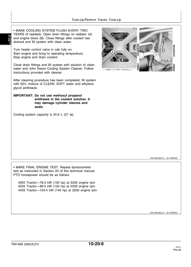 JOHN DEERE 4055, 4255 AND 4455 TRACTOR REPAIR MANUAL TM1458