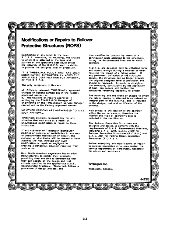 JOHN DEERE 230 FORWARDER OPERATOR MANUAL 8043110