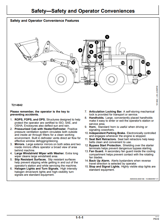 JOHN DEERE 844J LOADER ENGINE 6125HDW03 OPERATOR MANUAL OMT207807