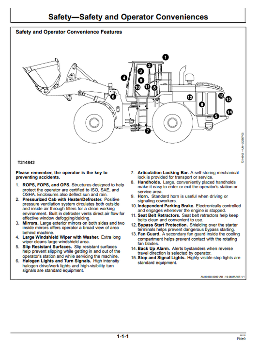 JOHN DEERE 844J LOADER ENGINE 6125HDW03 OPERATOR MANUAL OMT207807