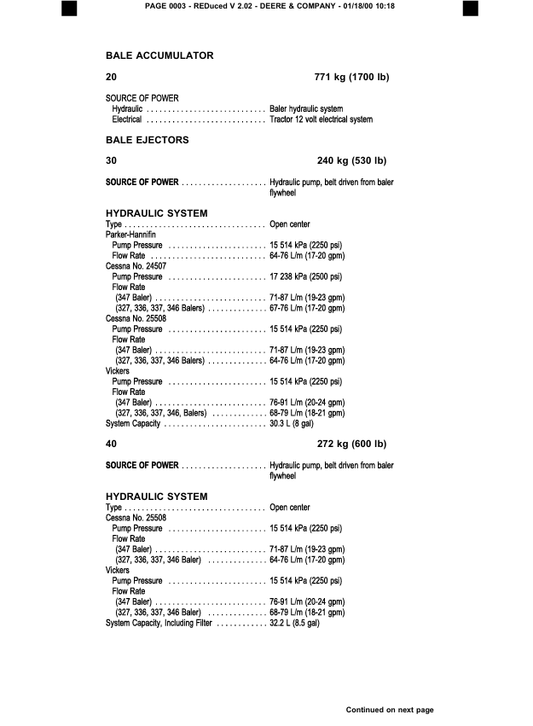 JOHN DEERE AGRICULTURAL PRODUCT DB1216 1999 SPECIFICATION TEST AND SERVICE MANUAL
