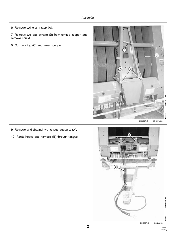 JOHN DEERE 435, 535 ROUND BALER PRE DELIVERY INSTRUCTION MANUAL PDIE82463