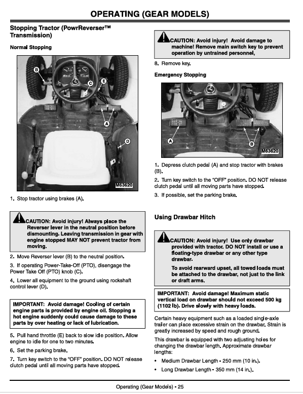 JOHN DEERE 4500 , 4600 AND 4700 COMPACT UTILITY TRACTOR OPERATOR MANUAL OMLVU10940