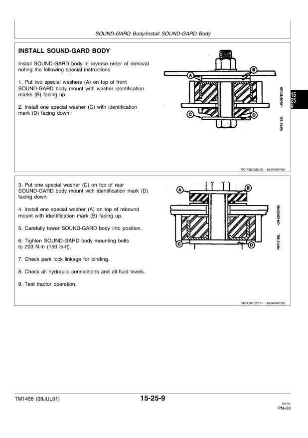 JOHN DEERE 4055, 4255 AND 4455 TRACTOR REPAIR MANUAL TM1458