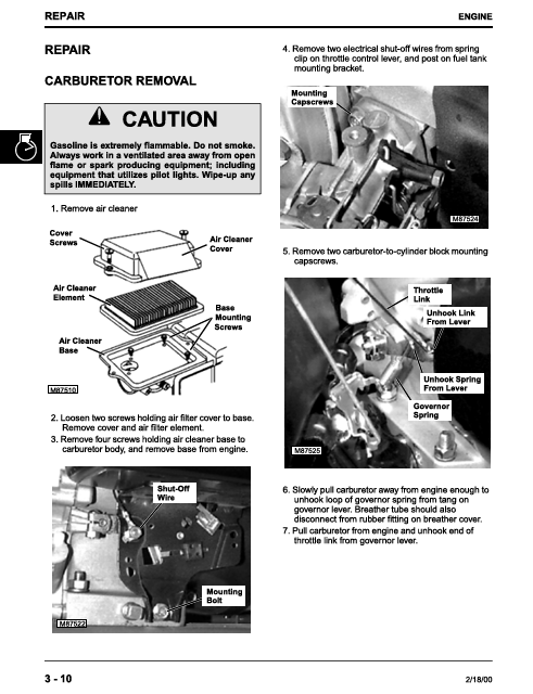 JOHN DEERE 250G, 440G, 550GE, G2500K, G4400K, G5500K, G5500KE GENERATORS TECHNICAL MANUAL TM1791