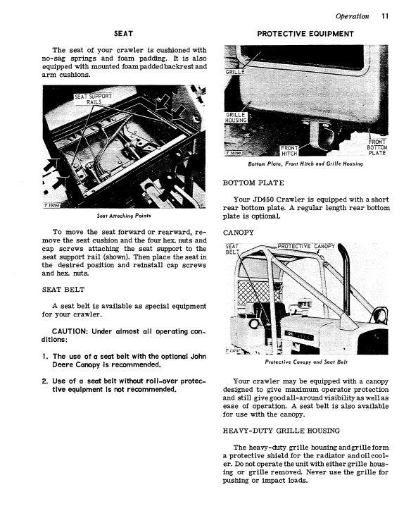 JOHN DEERE 450 CRAWLER OPERATOR MANUAL OMT32592
