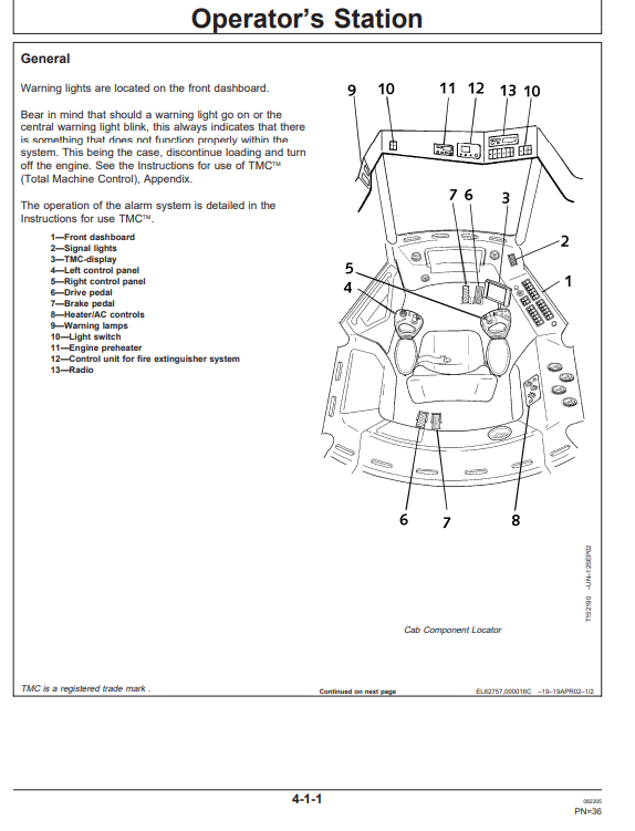 JOHN DEERE 1710D FORWARDER OPERATOR MANUAL OMF069428