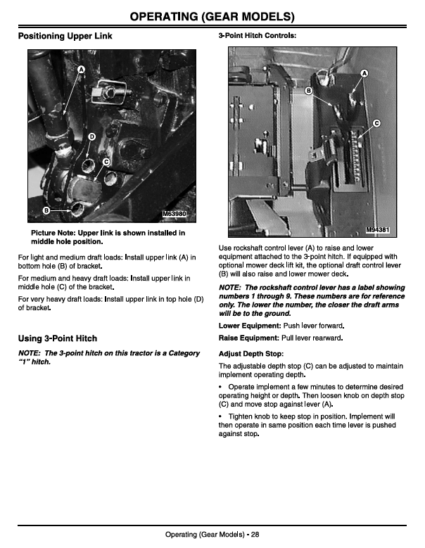 JOHN DEERE 4500 , 4600 AND 4700 COMPACT UTILITY TRACTOR OPERATOR MANUAL OMLVU10940