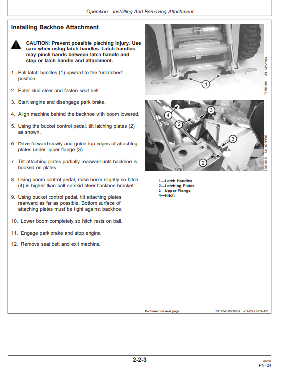 JOHN DEERE UTILITY BACKHOE PRO960 OPERATOR MANUAL OMT203936