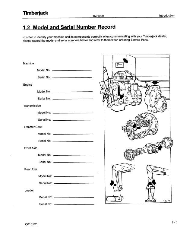 JOHN DEERE TIMBERJACK 610 FORWARDER OPERATOR MANUAL F284065