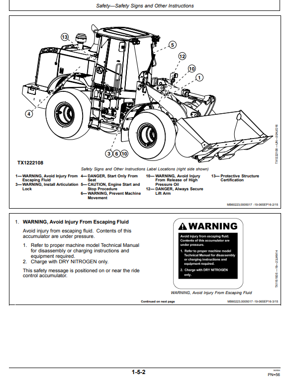 JOHN DEERE 644K 4WD LOADER OPERATOR MANUAL OMT317763