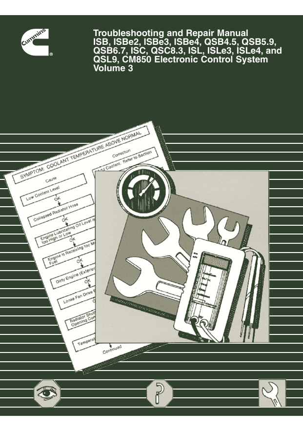 JOHN DEERE CUMMIN ENGINE ISB, ISBE2, ESBE3, ESBE4, QSB, QSC, QSL, ISC, ISLE 4021416-VOL3 REPAIR MANUAL