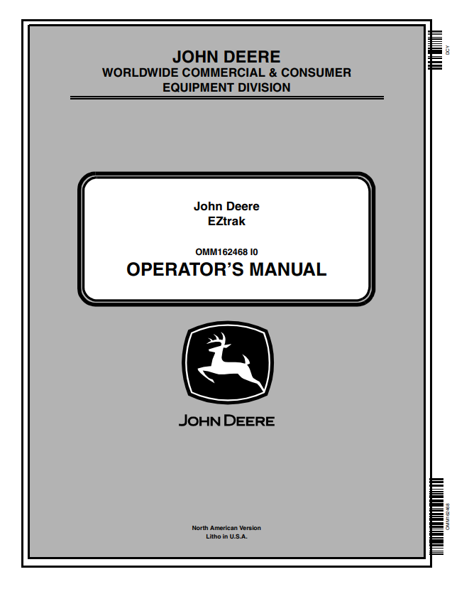 JOHN DEERE Z225, Z245, Z425, Z445, Z465 EZTRAK OPERATOR MANUAL OMM162468