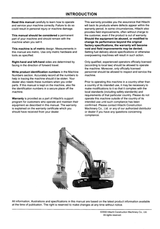 JOHN DEERE ZAXIS 200, 200LC, 210H, 210LCH EXCAVATOR OPERATOR MANUAL EM1G611